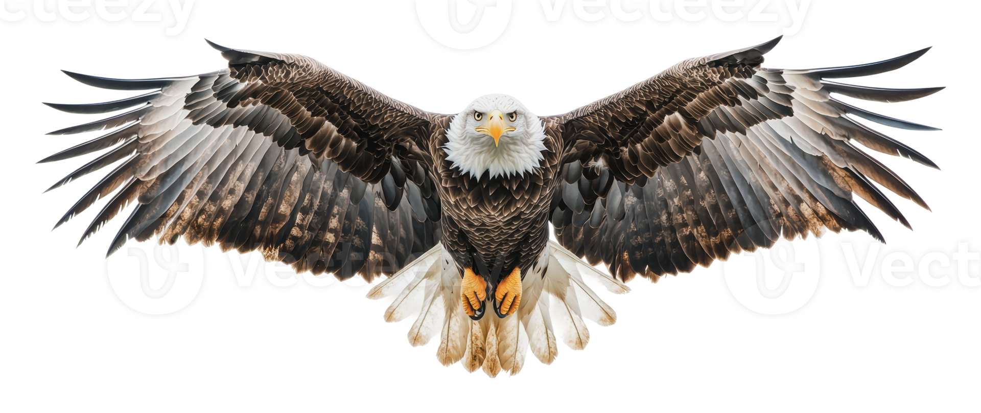 Majestic bald eagle soaring in open sky png
