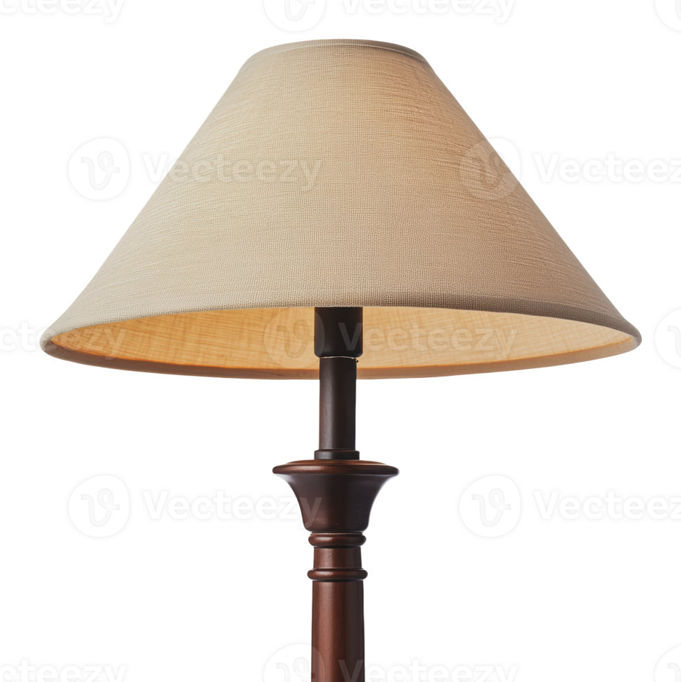 Elegant table lamp with fabric shade in warm light png