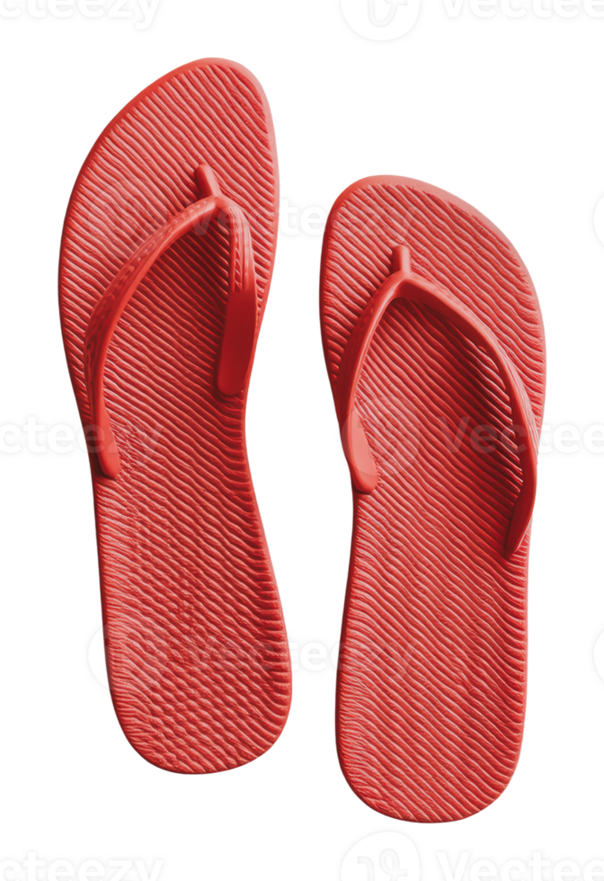 Bright red flip flops for summer outings png