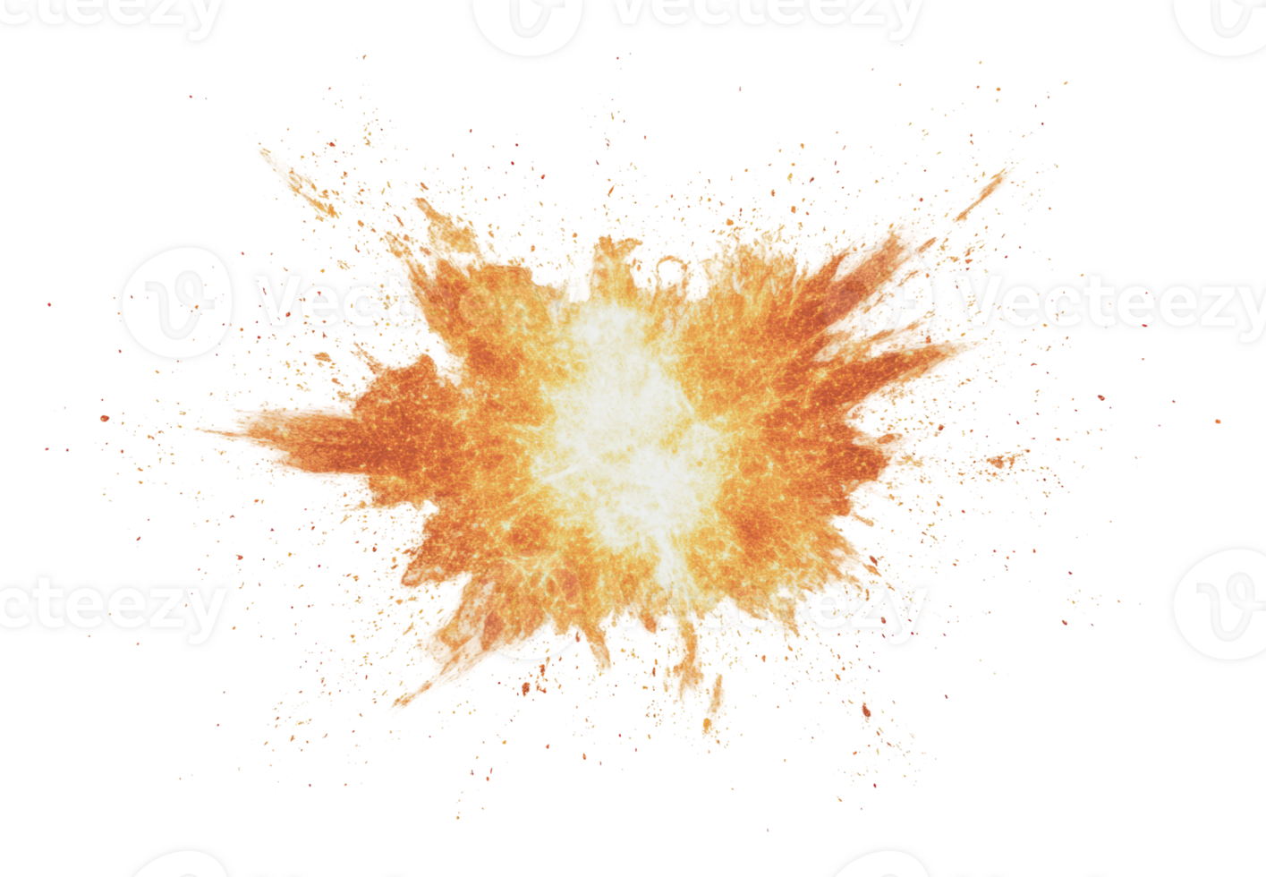 Bright explosion with fiery sparks in the air png
