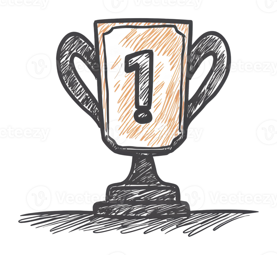 Trophy symbolizing first place achievement png