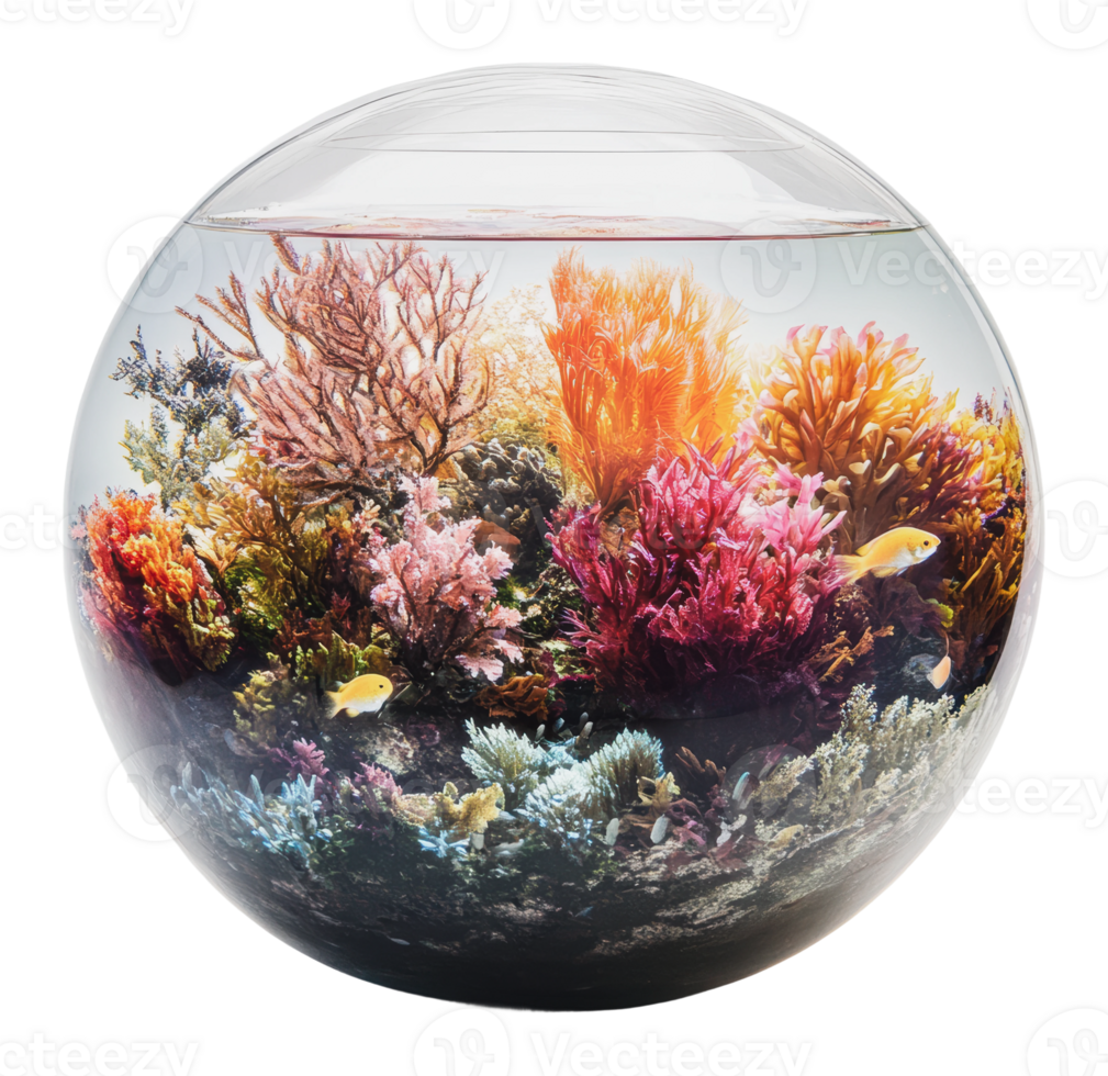 Aquarium filled with colorful coral and fish png