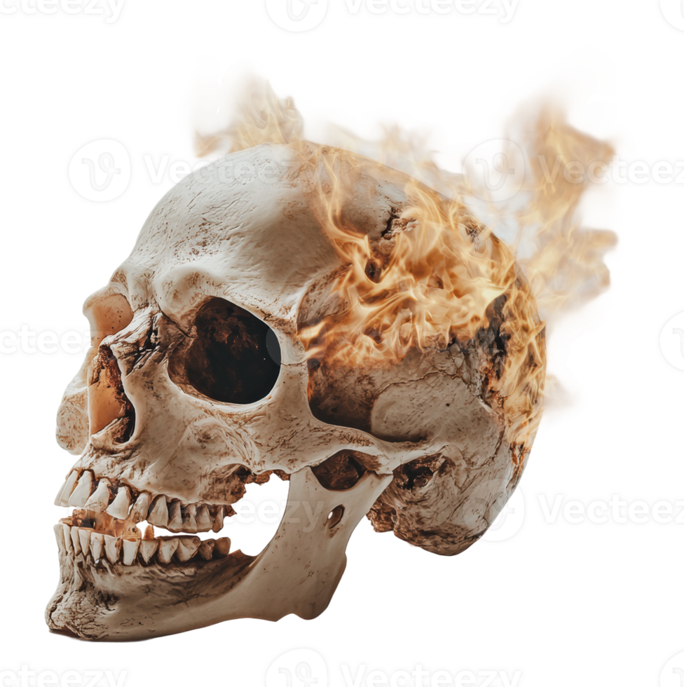 Flaming skull creates a striking visual png
