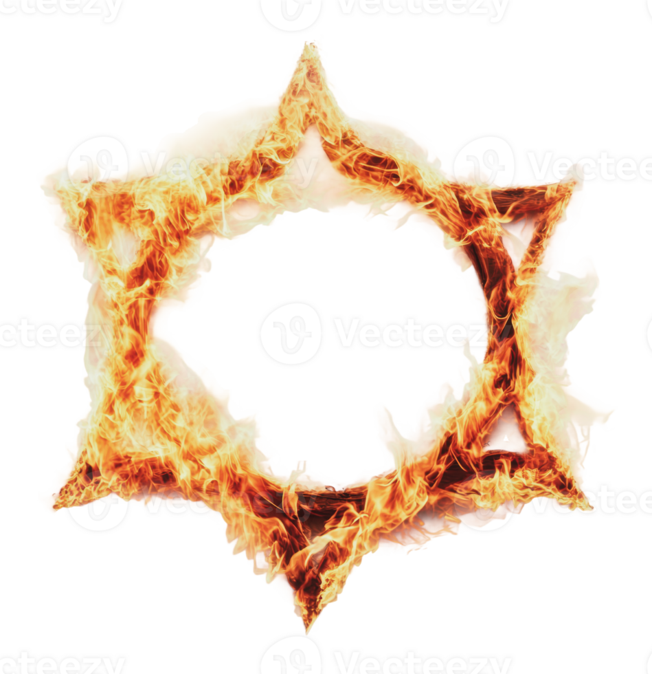 Fire in a star shape creates a striking pattern png