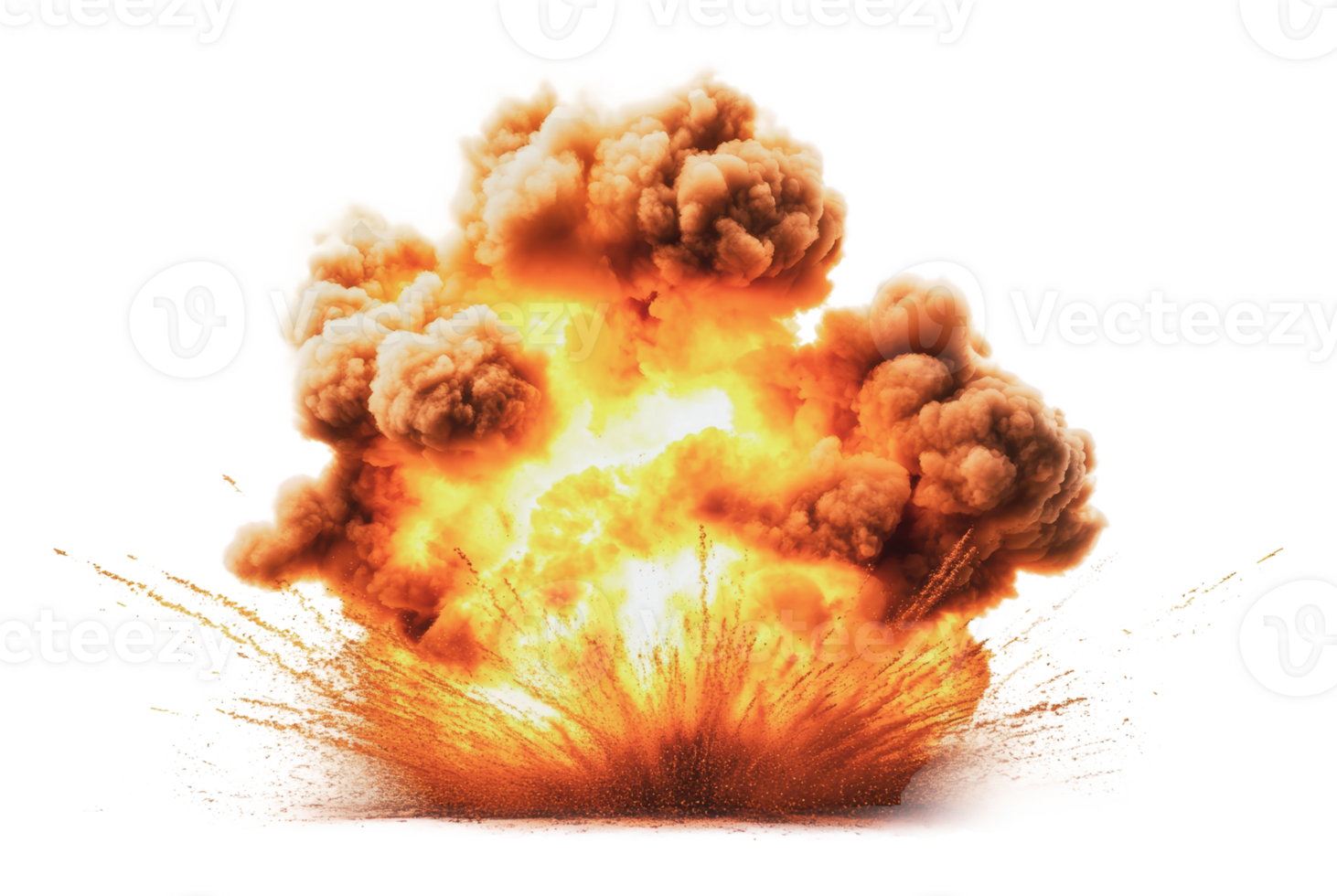 Fire and smoke from large explosion png