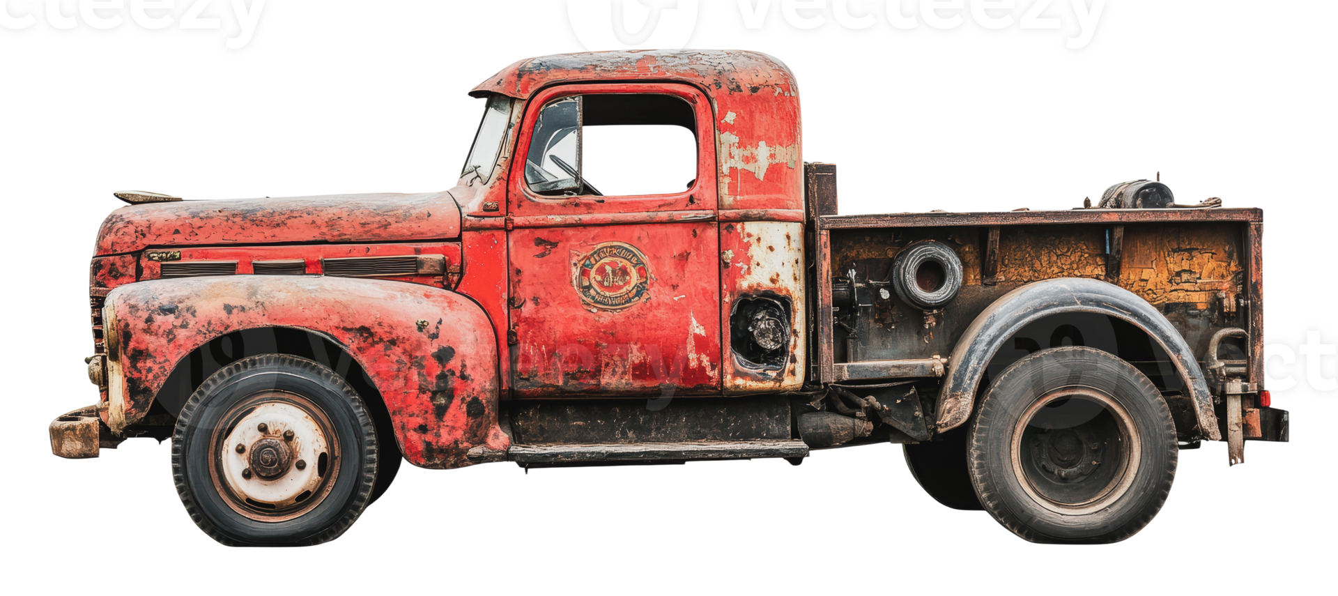 Red truck against a plain backdrop png