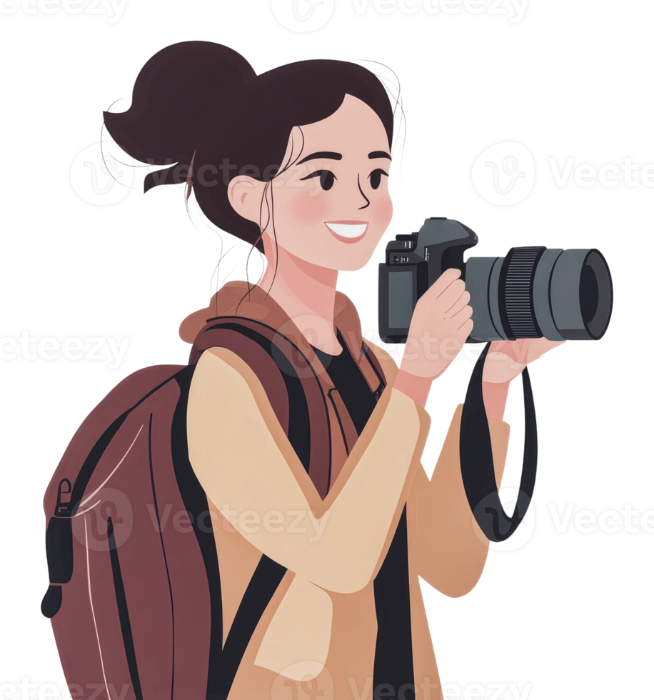 Photographer capturing memories with a camera png