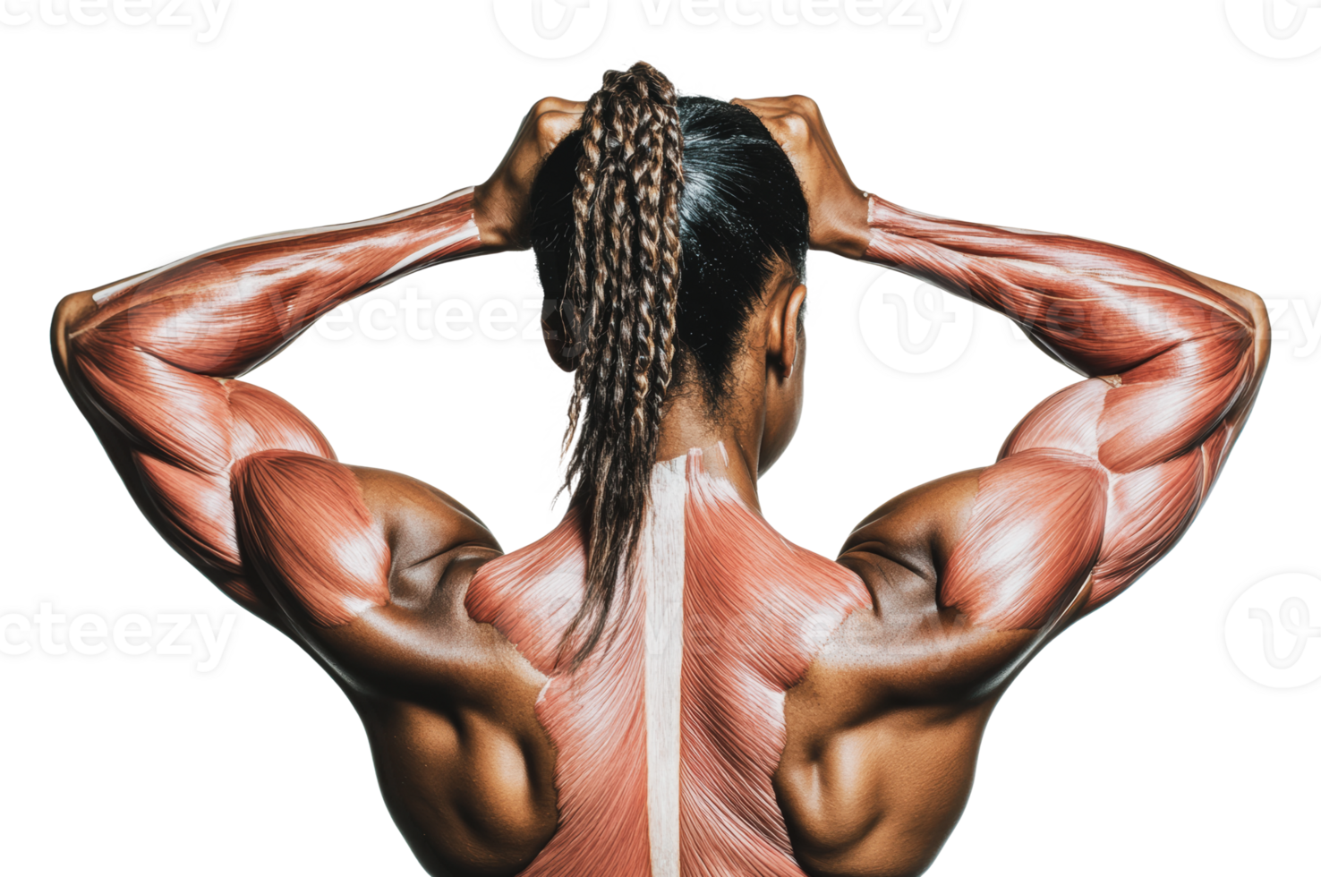 Muscular figure showcasing human anatomy details png