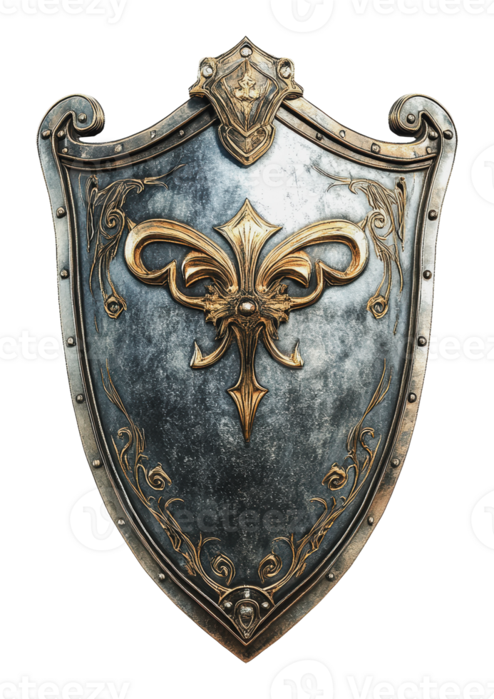 Decorative shield design with intricate patterns png