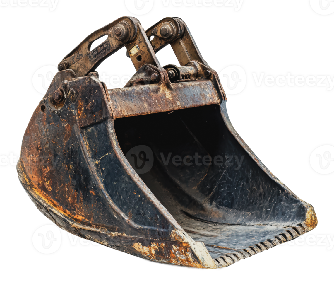 Excavator bucket showing signs of wear and tear png