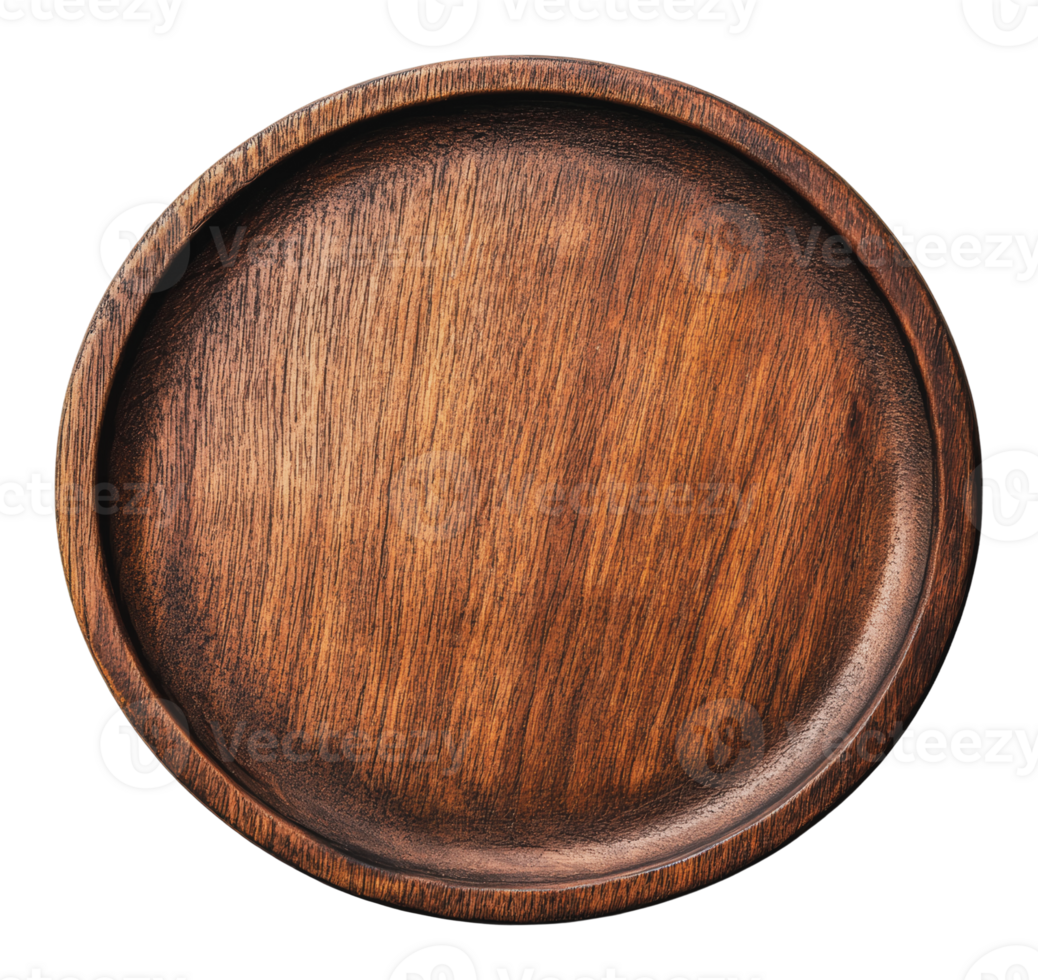 Crafted wooden plate with exquisite design png