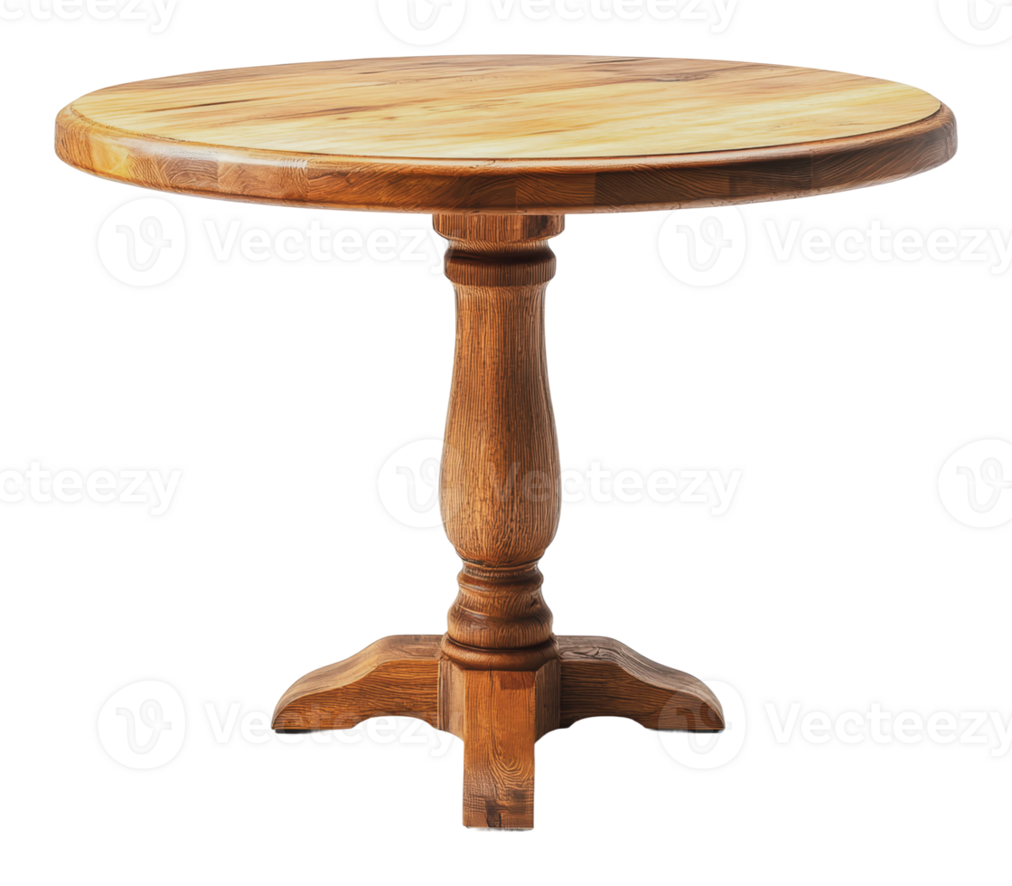 Round wooden table with a classic design png
