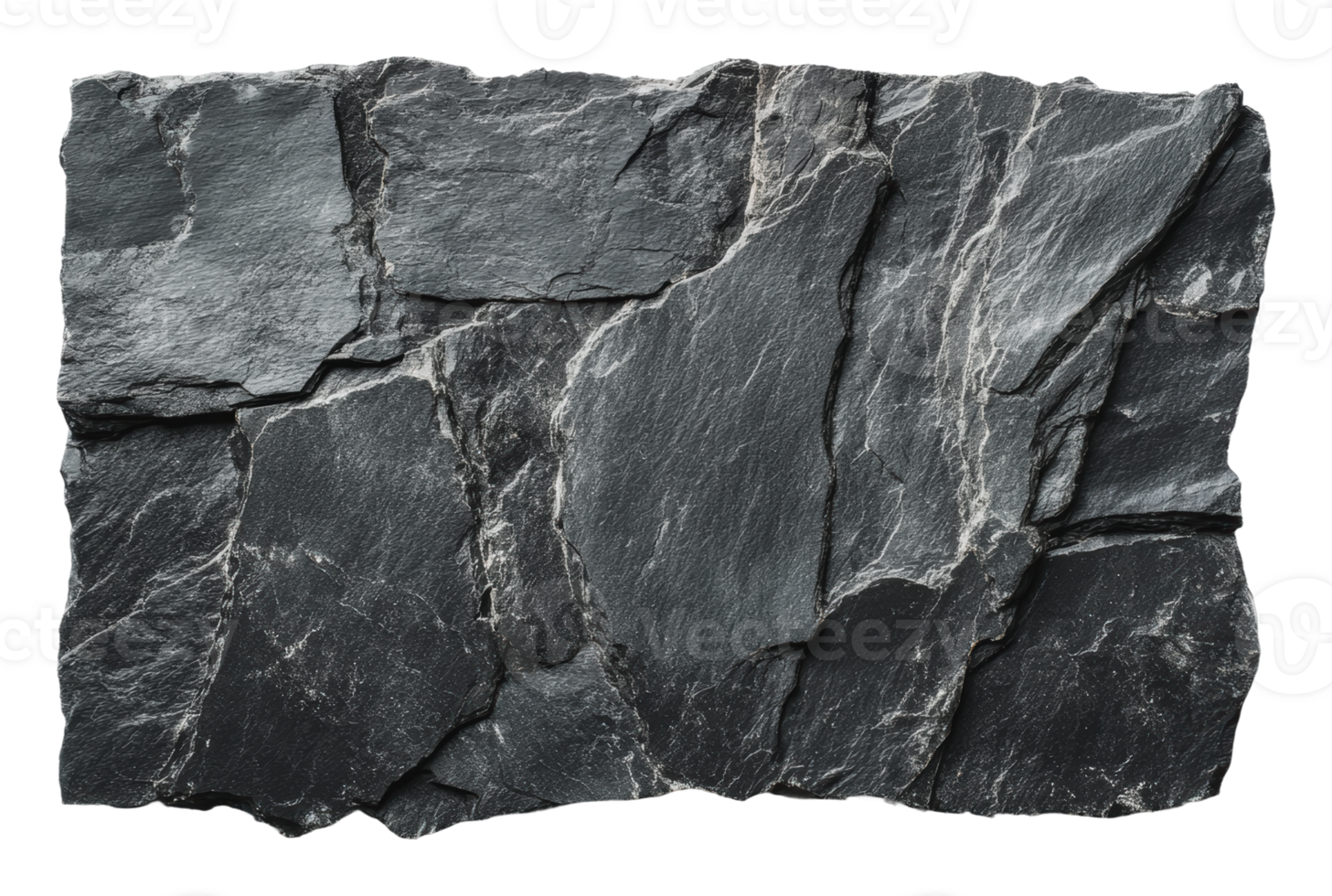 Dark slate stone with natural texture and edges png