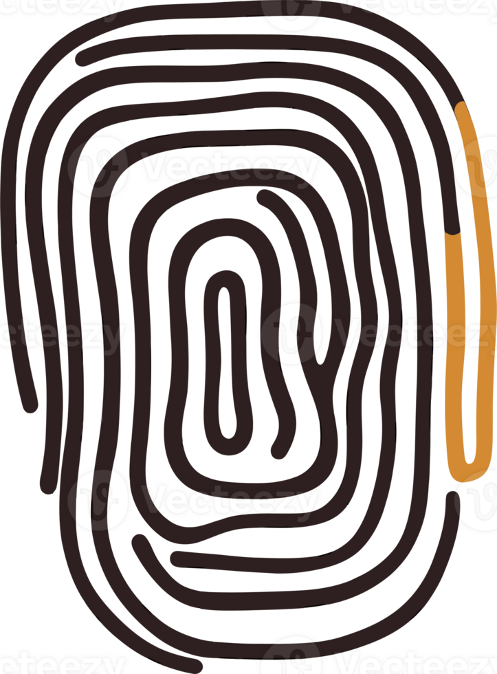 Abstract Fingerprint with Highlighted Section - Unique Identification Concept png