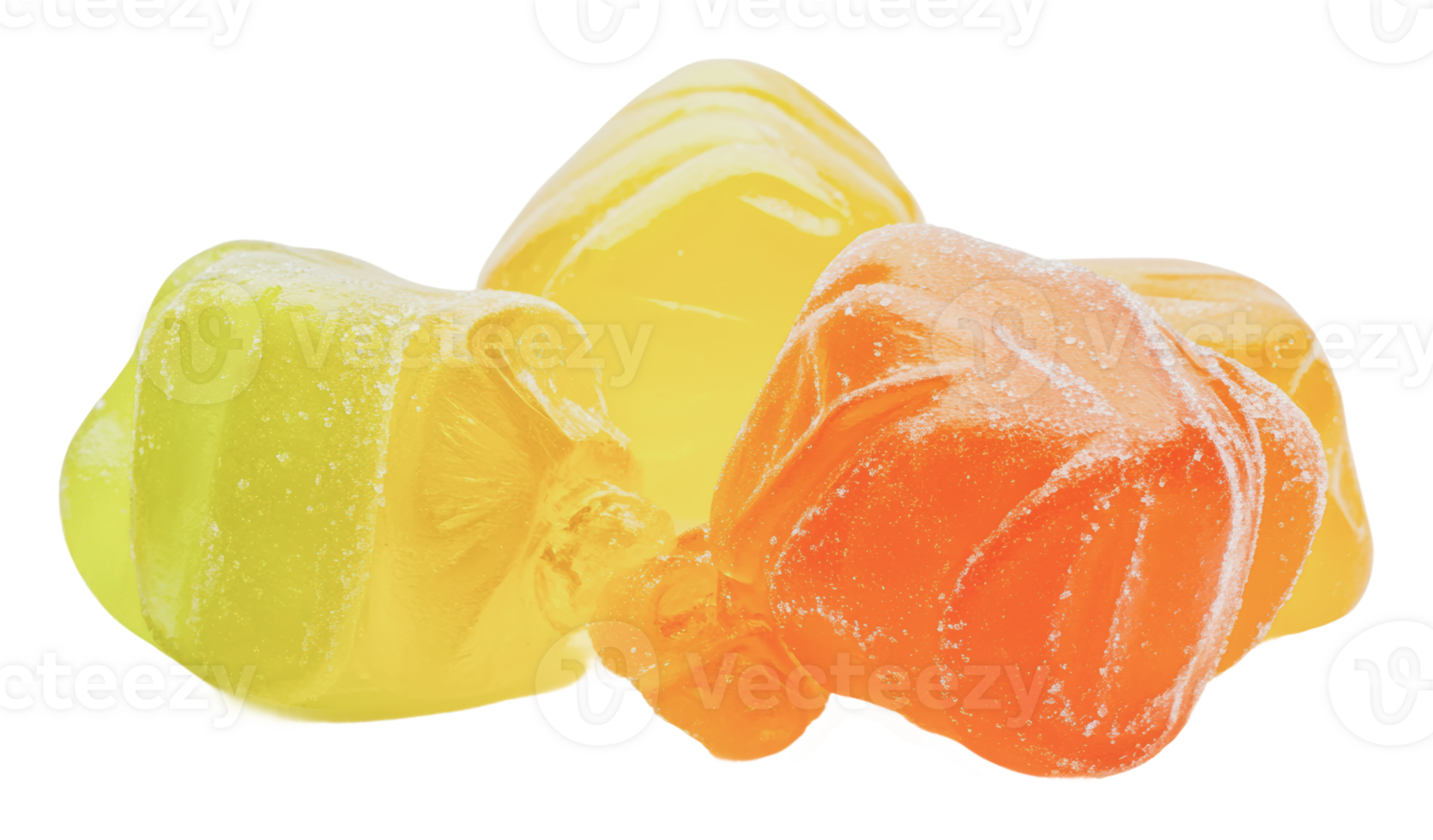 Vibrant, colorful candy shapes and flavors png