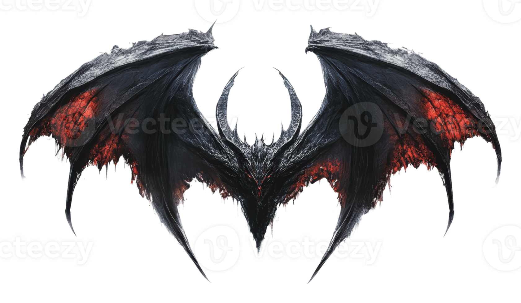 Dark and menacing creature with large wings png