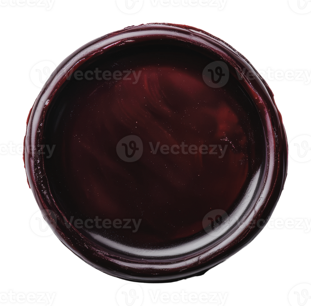 Deep red colored wax seal on a flat surface png