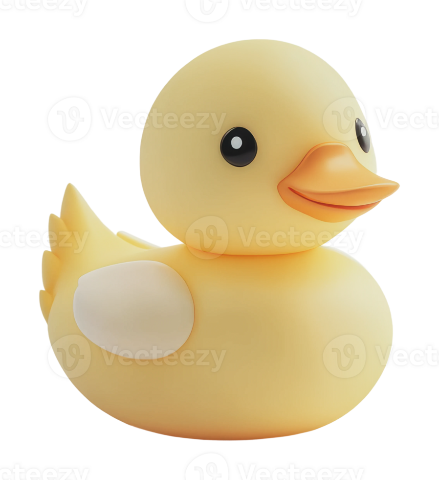 Cute yellow rubber duck for bath time fun png