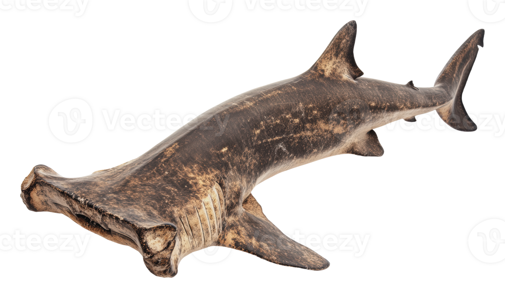 Hammerhead shark swimming in ocean waters png