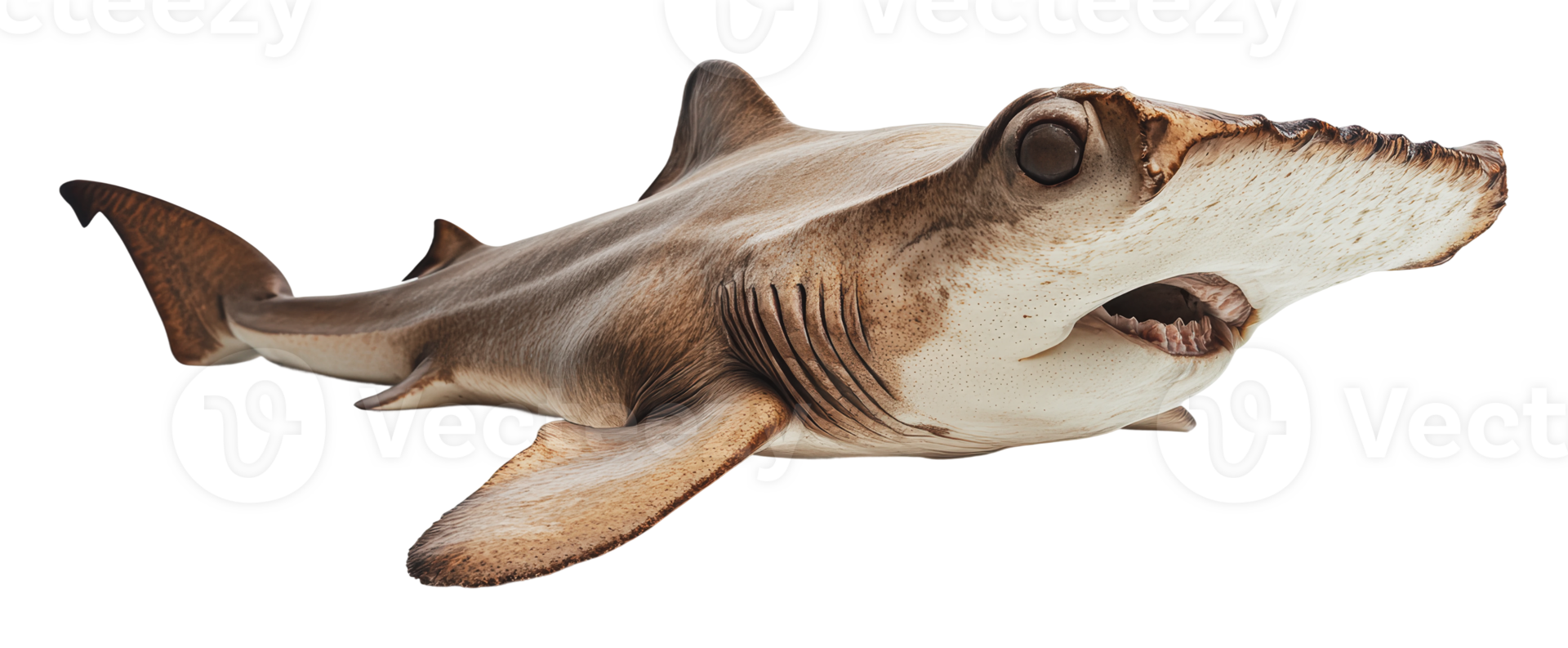 Hammerhead shark swimming in clear waters png