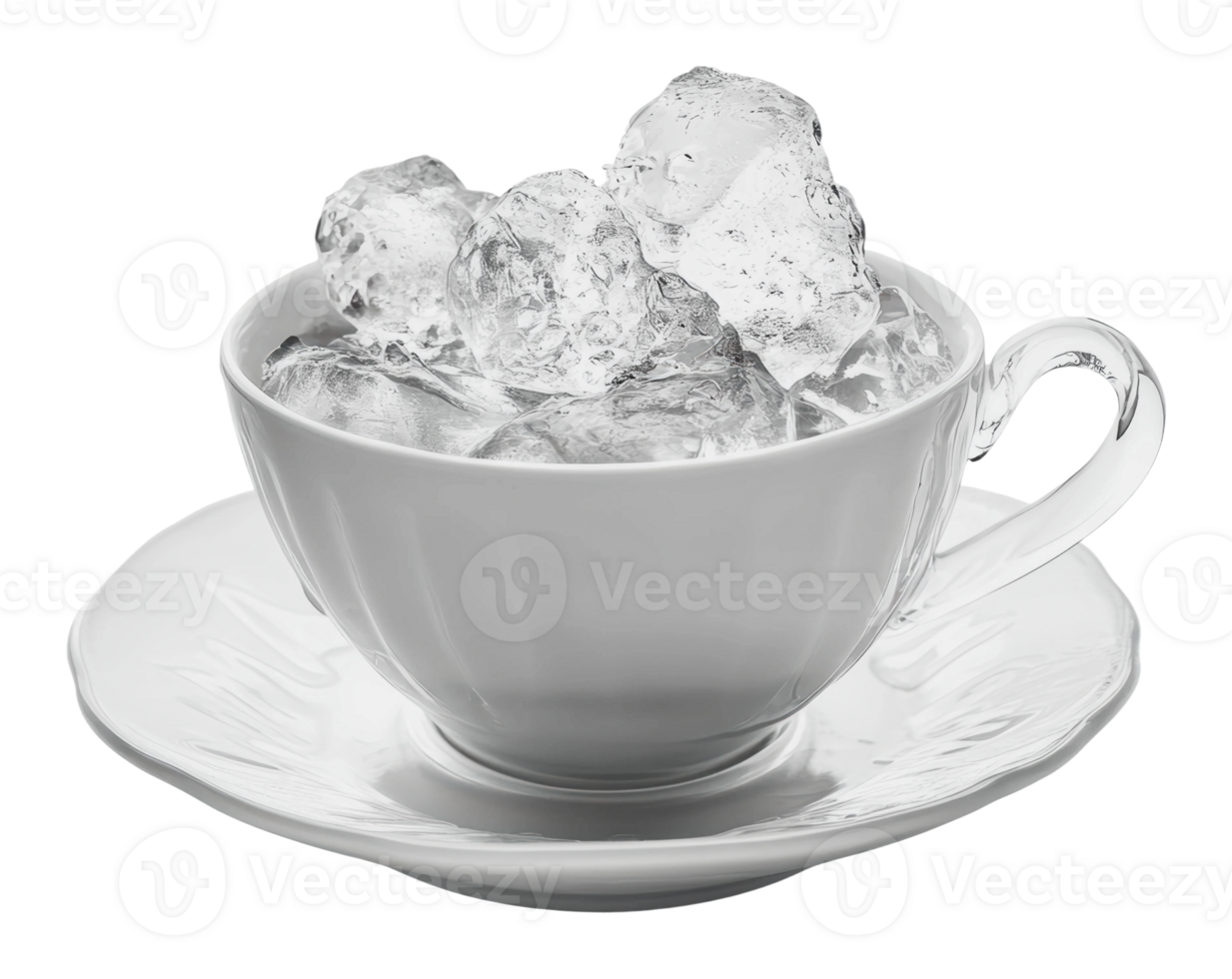 Iced beverage presented in a white cup png