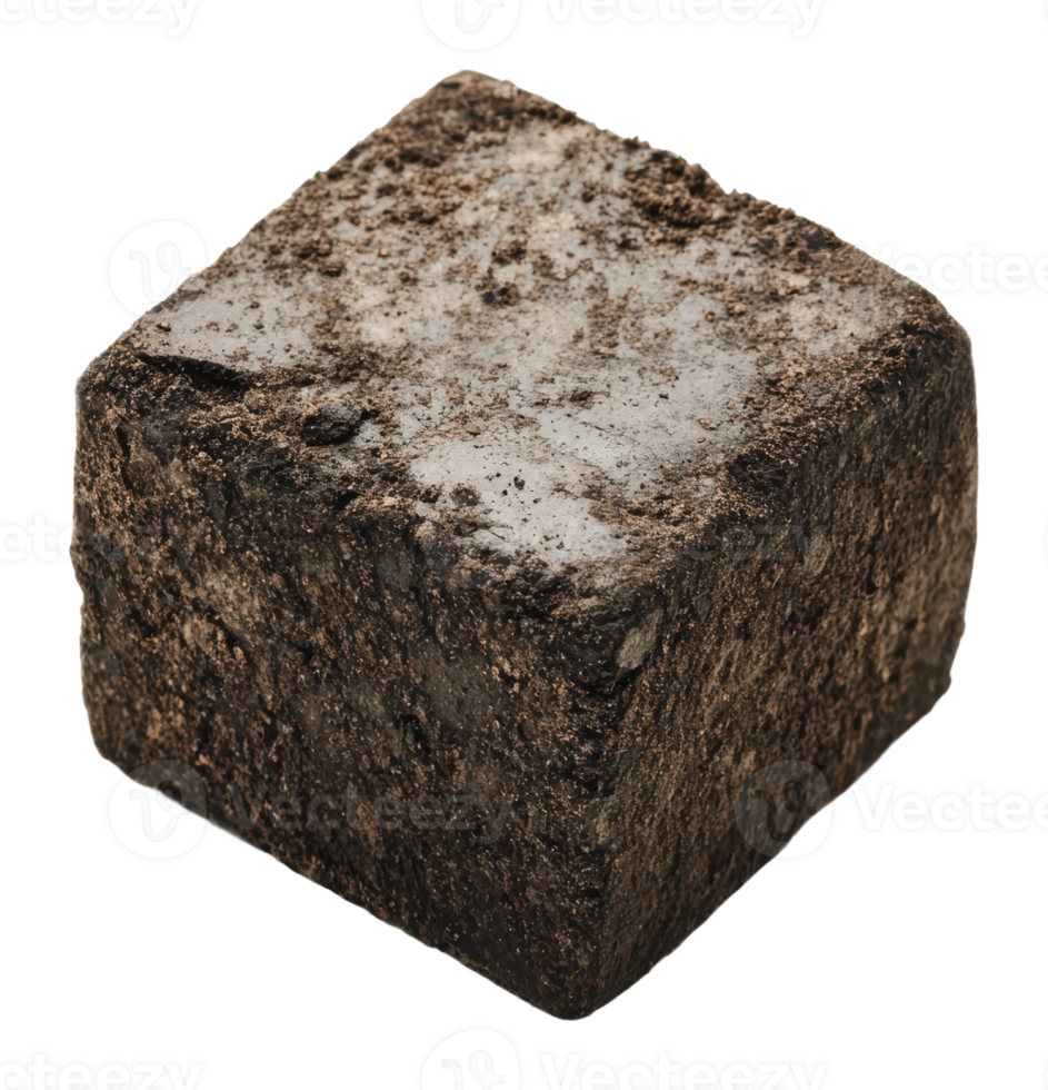 Unique square block of dark material on display png