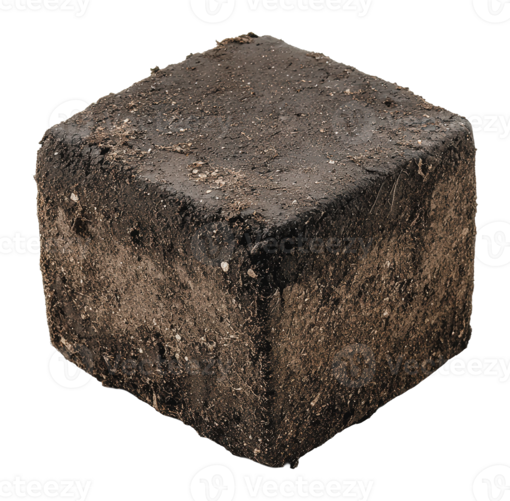 Natural dirt block from a garden bed png