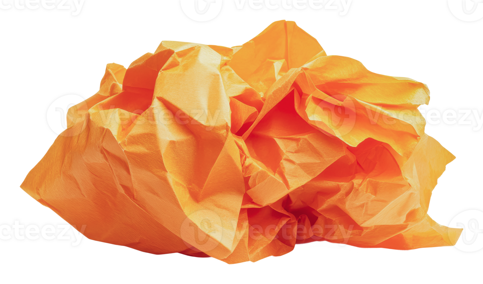Crumpled orange paper in a workspace png