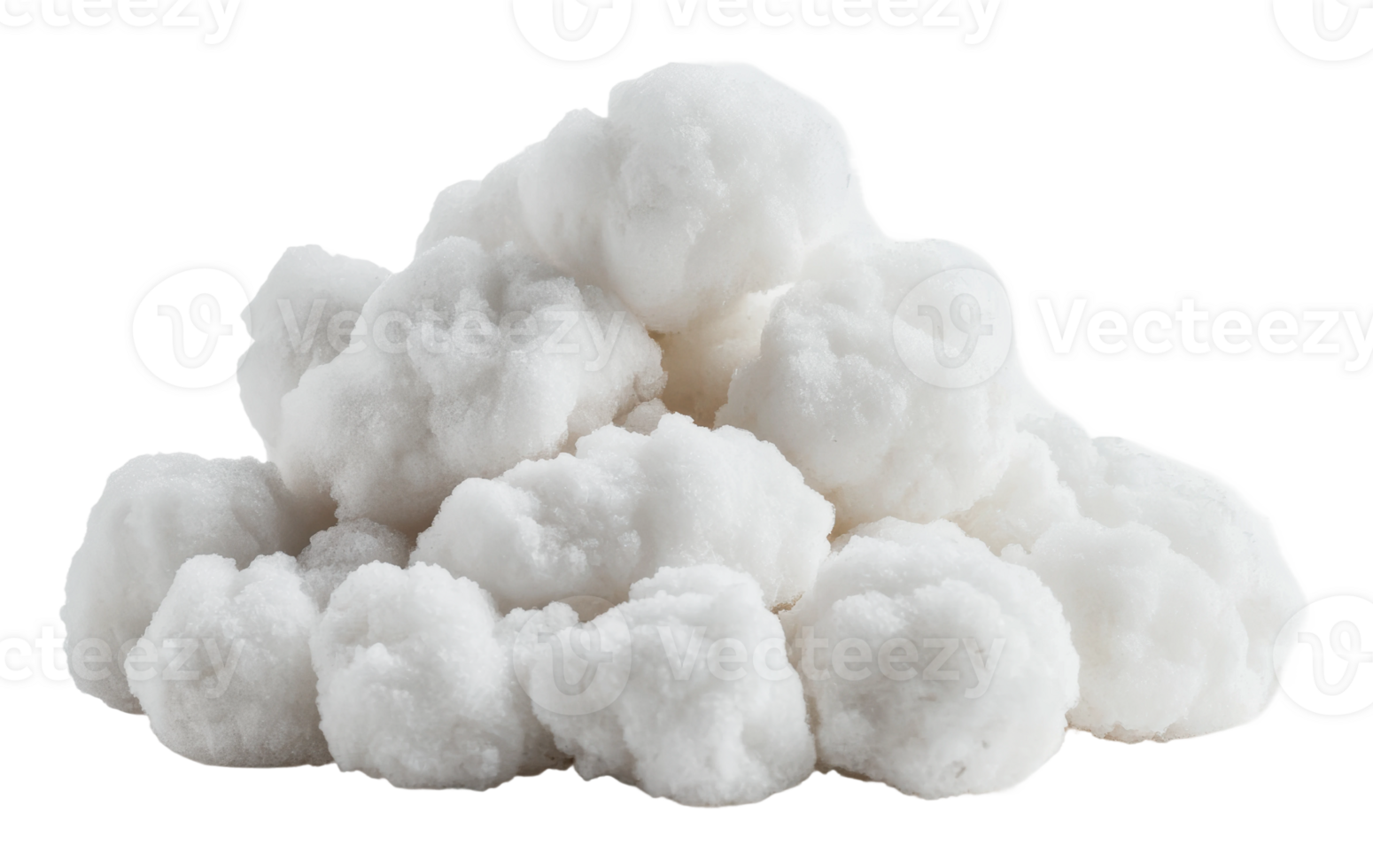 Soft white cotton balls stacked in a pile png