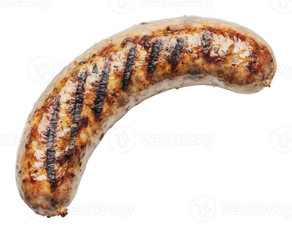 Grilled sausage resting on a clean surface png