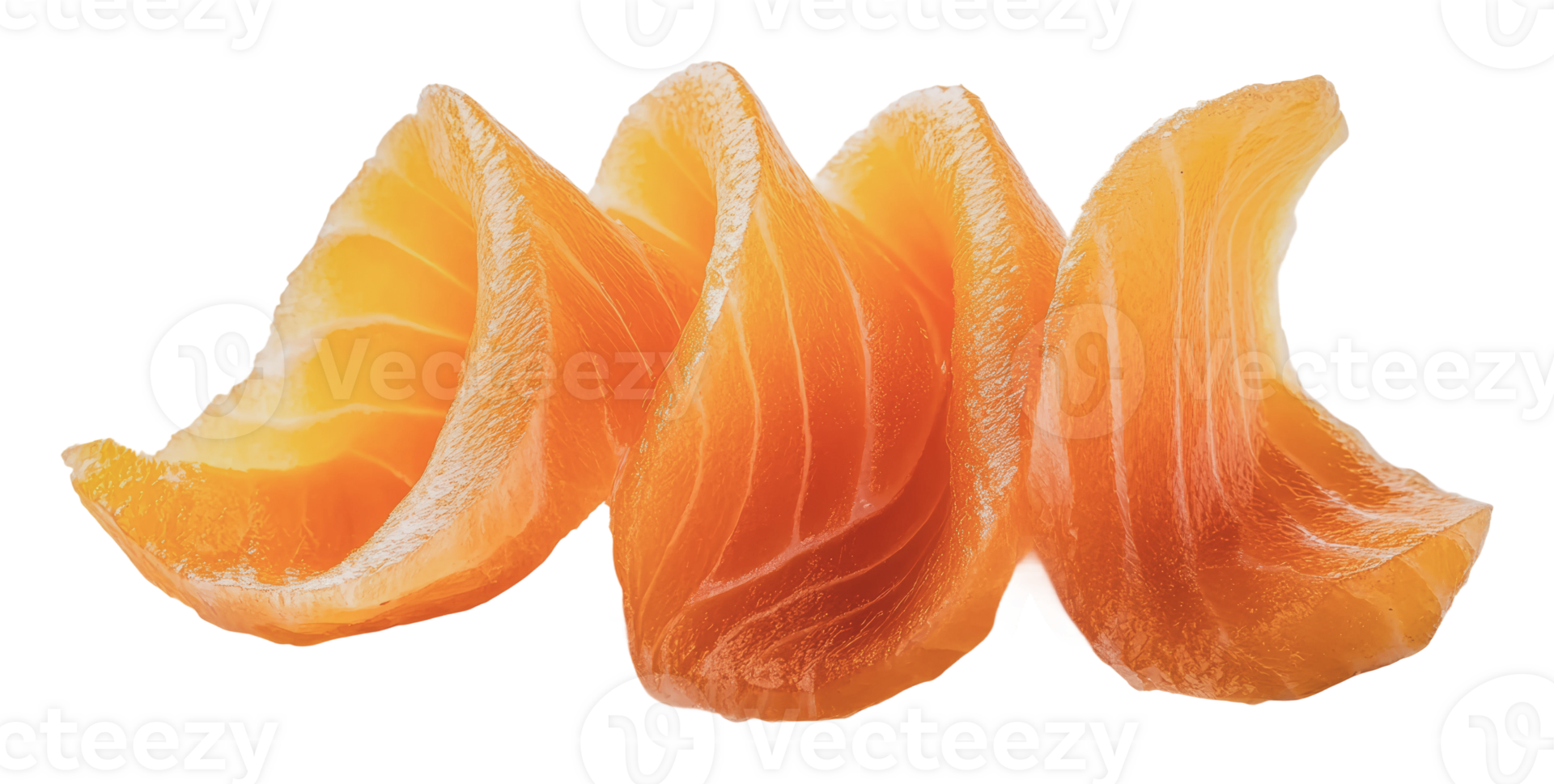 Fresh salmon slices arranged in a wavy pattern png