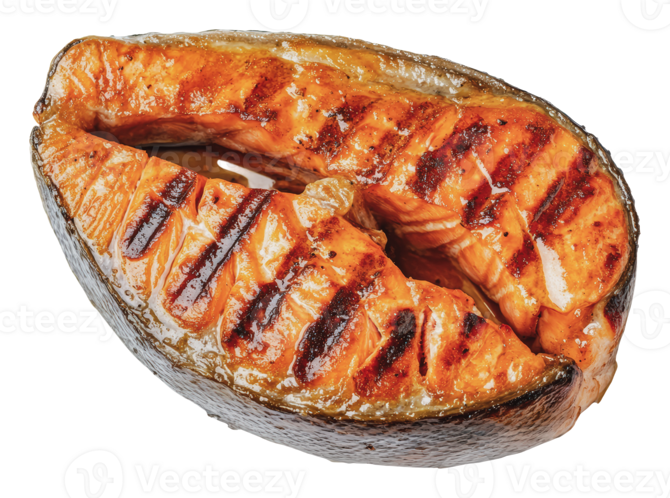 Crispy grilled salmon fillet png