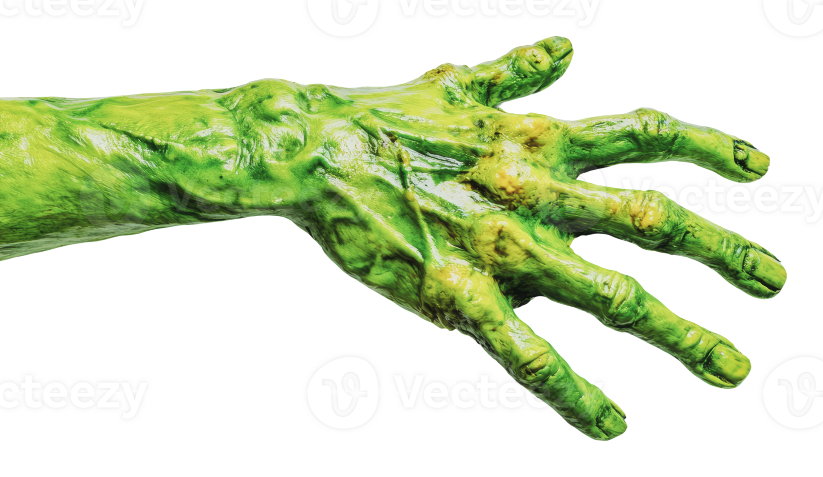 Green hand reaching out in a creative display png