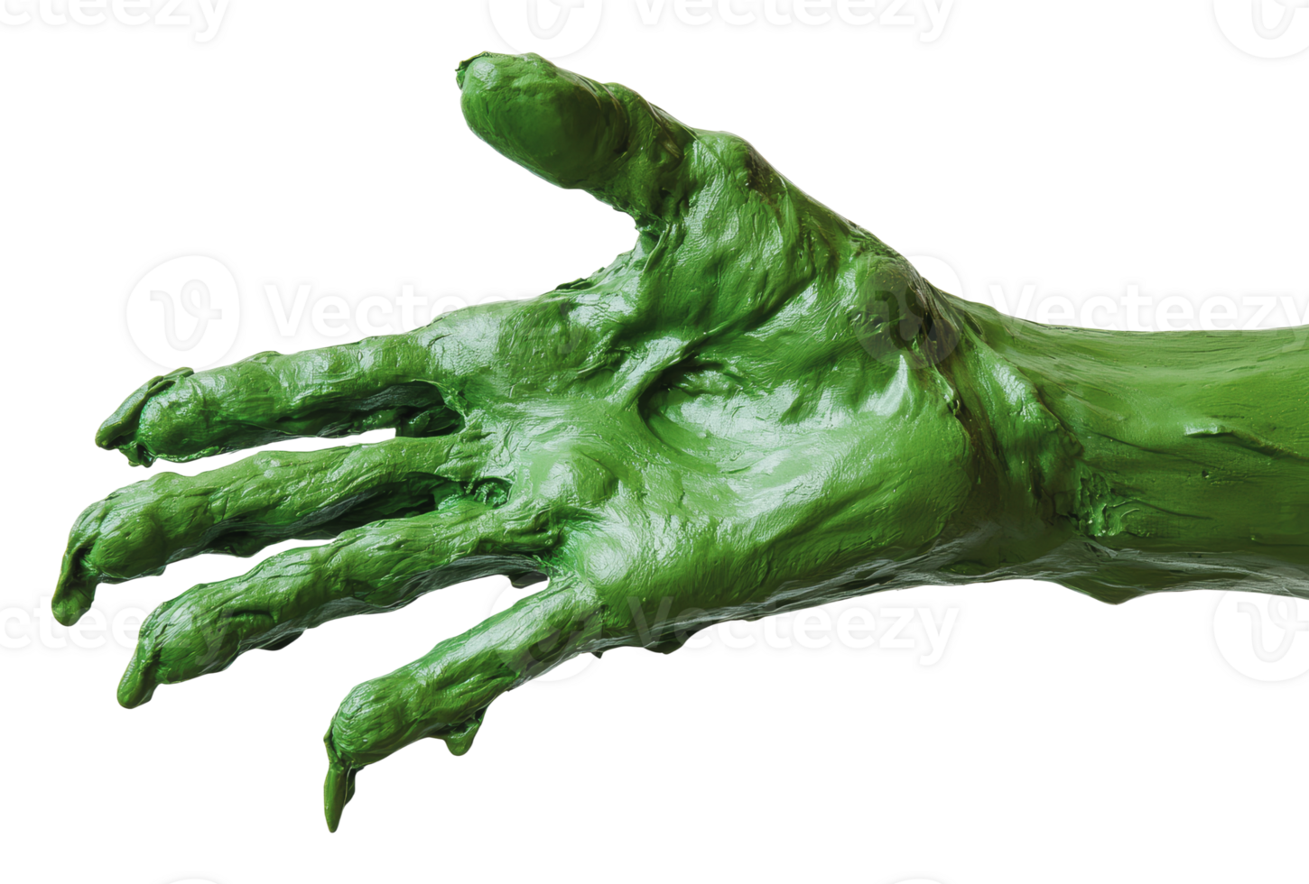 Green hand sculpture showing intricate details png
