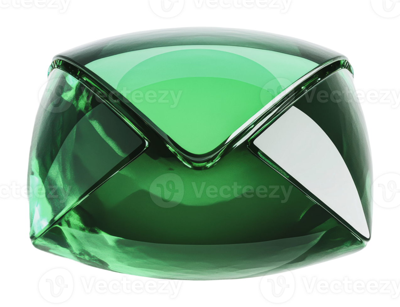 Elegant green glass container with unique design png