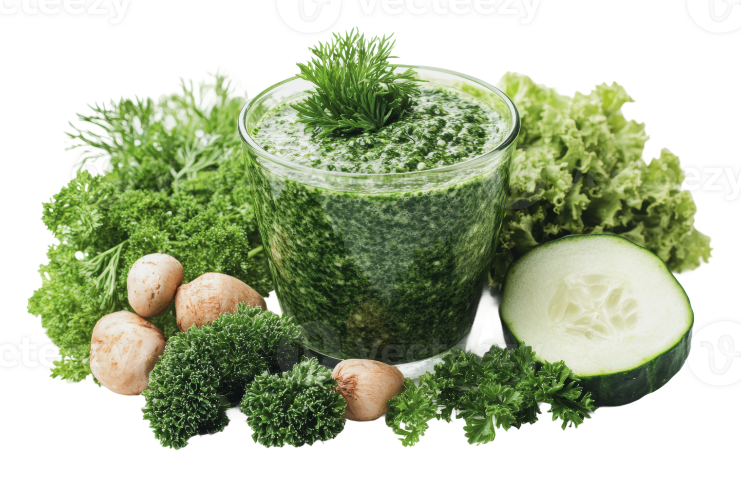 Green veggie and herb smoothie png