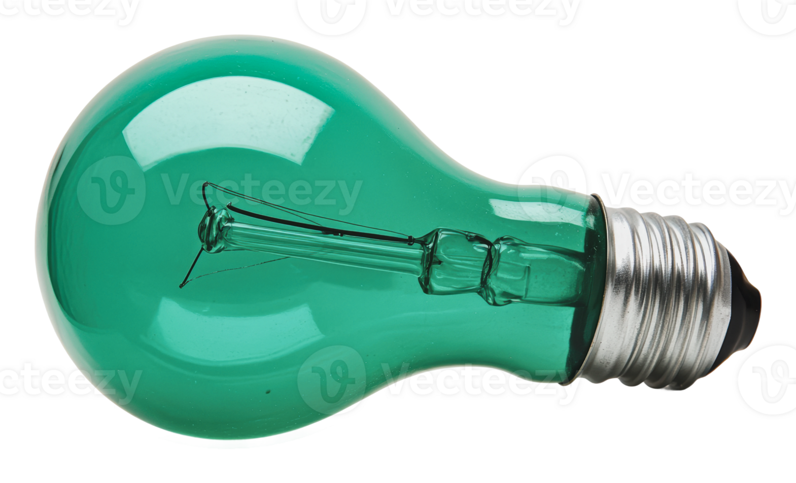 Green light bulb design with vintage elements png