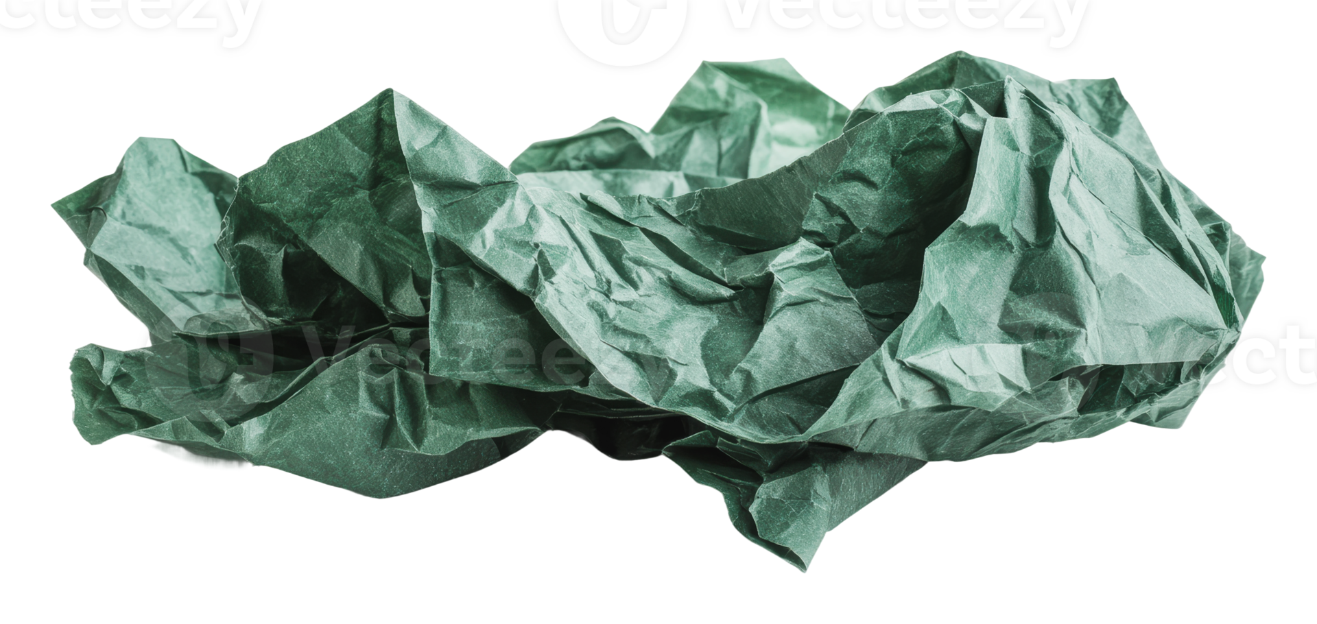 Crumpled green paper reveals creative potential png