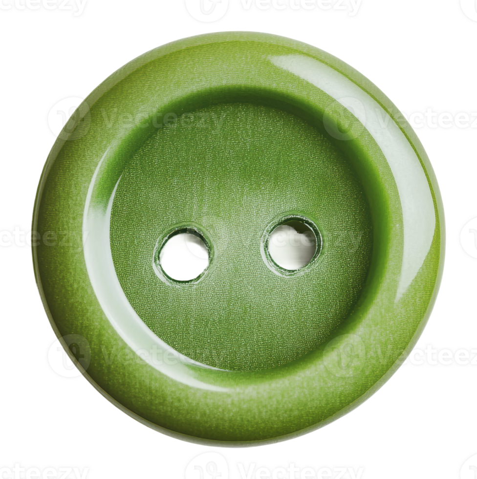 Green button with two holes for sewing projects png