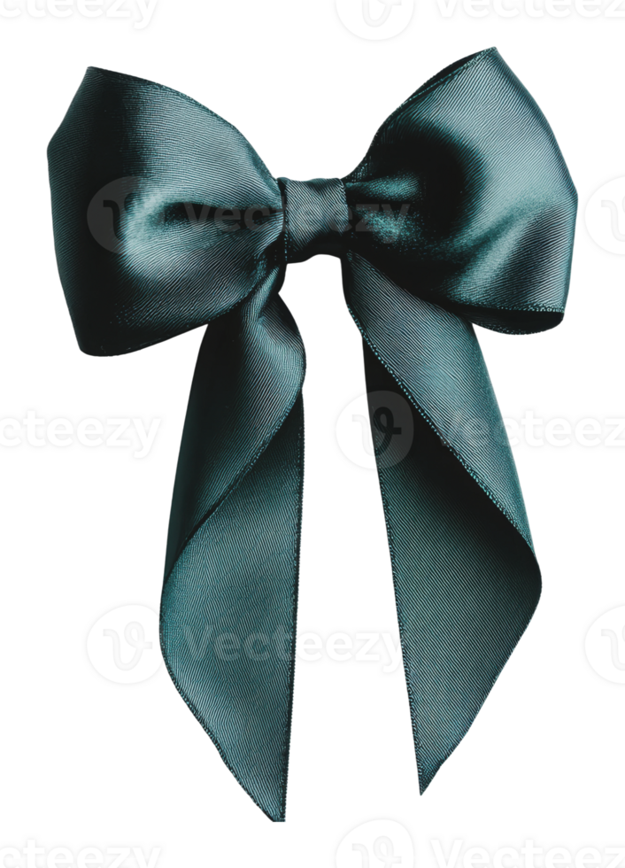 Elegant dark green satin bow for decorations png