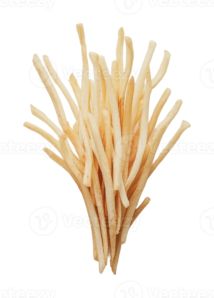 Crispy potato sticks on white png