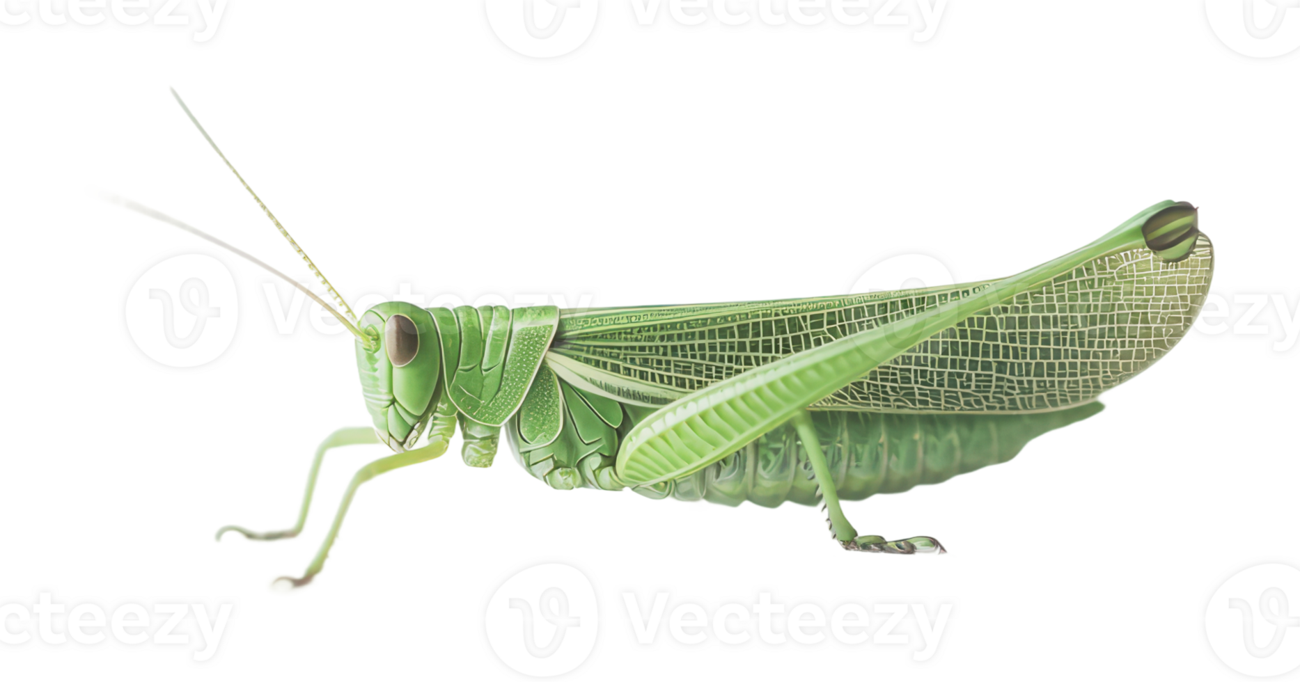 Grasshopper resting on a leaf in nature png