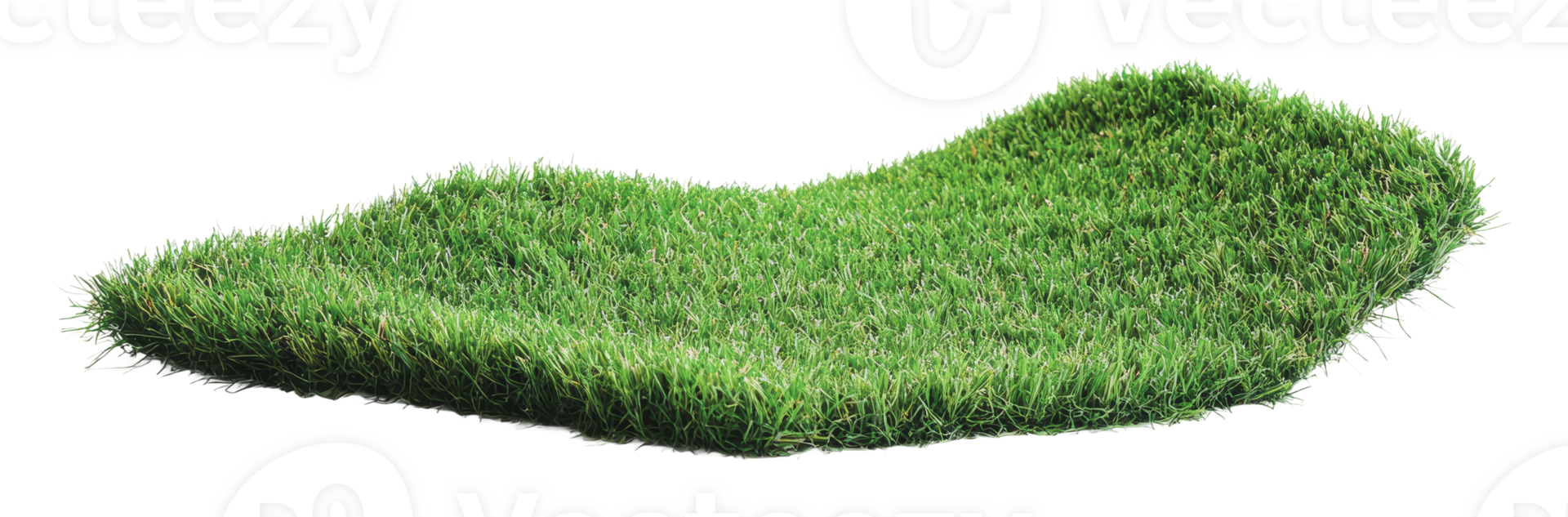 Lush green patch of grass on a white background png