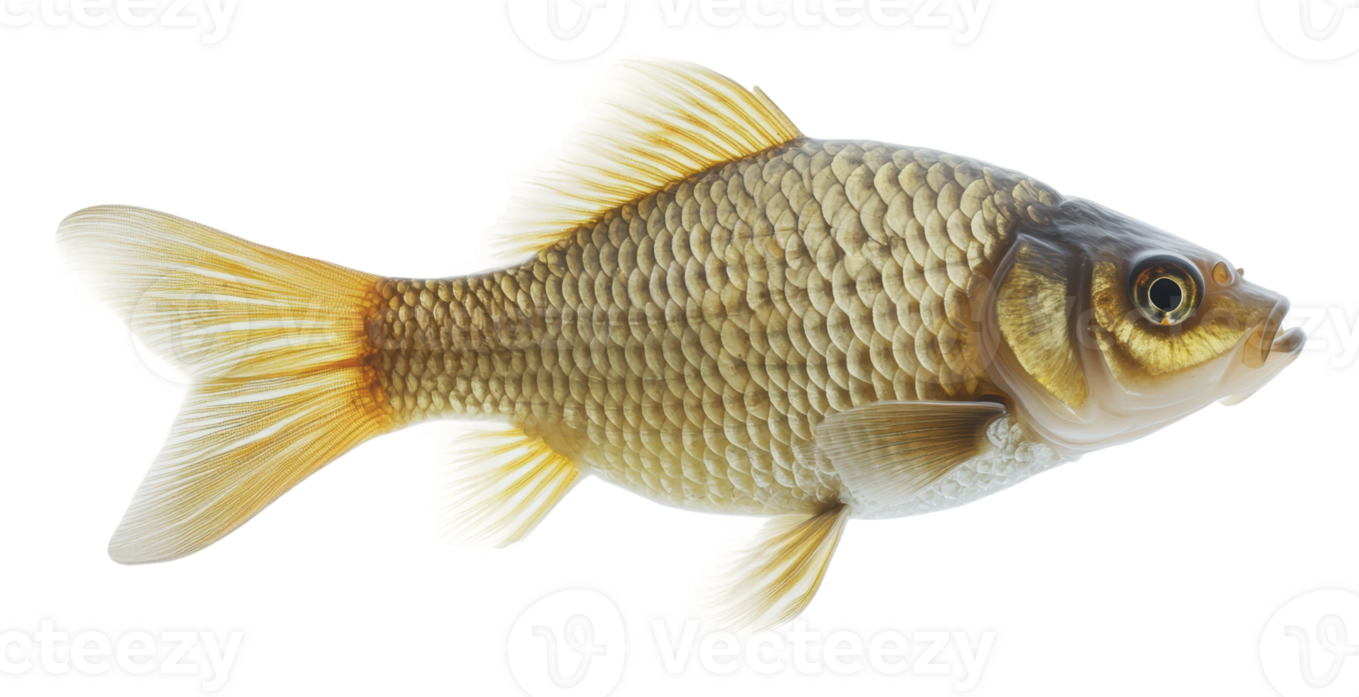 Goldfish swimming in clear water png