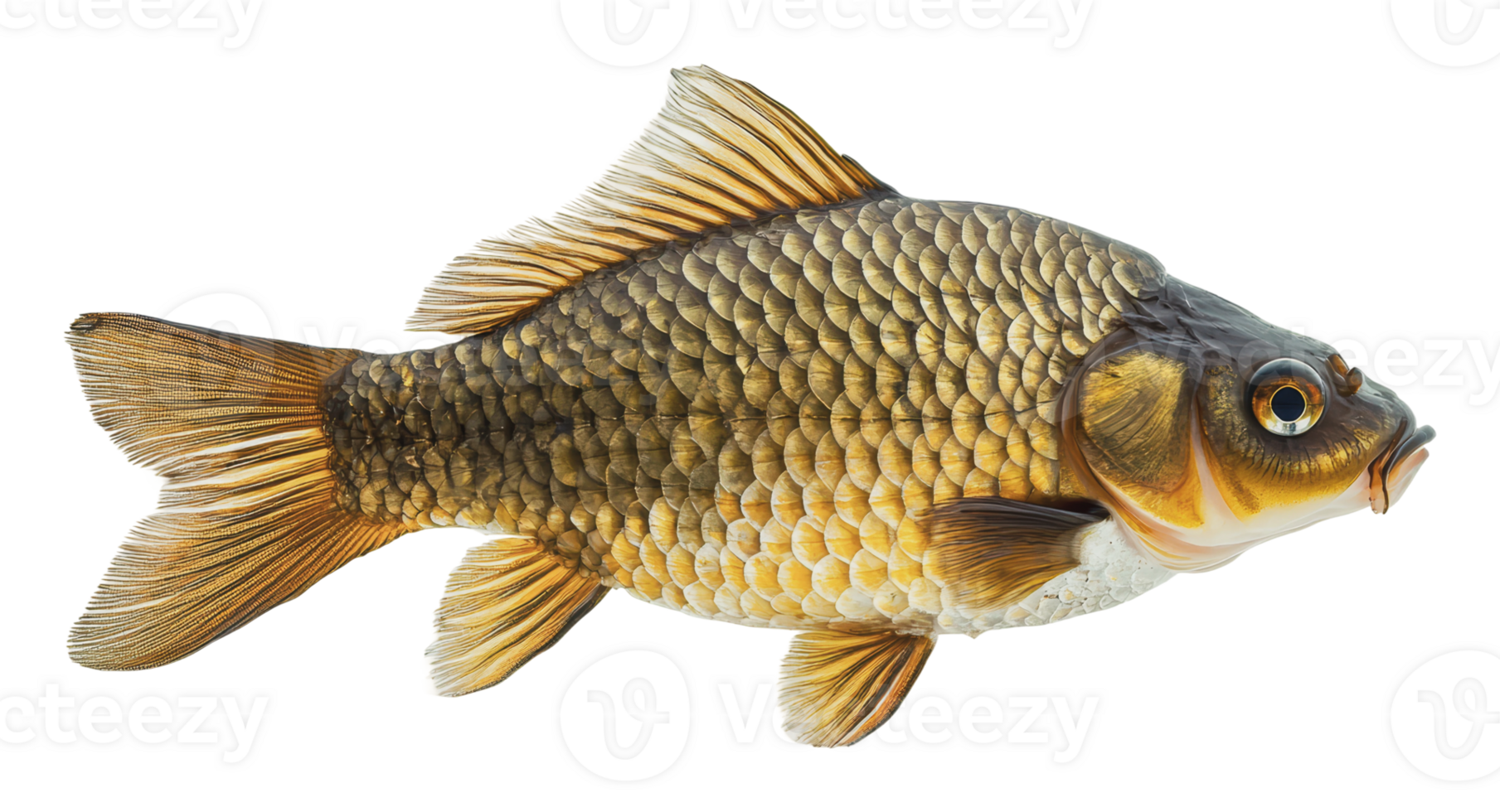 Common carp swimming in clear water habitat png