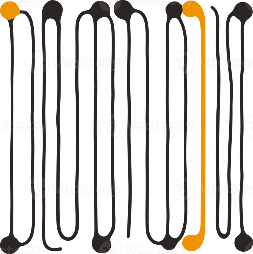 Abstract Black and Orange Lines Artwork Minimalist Modern Art Illustration png