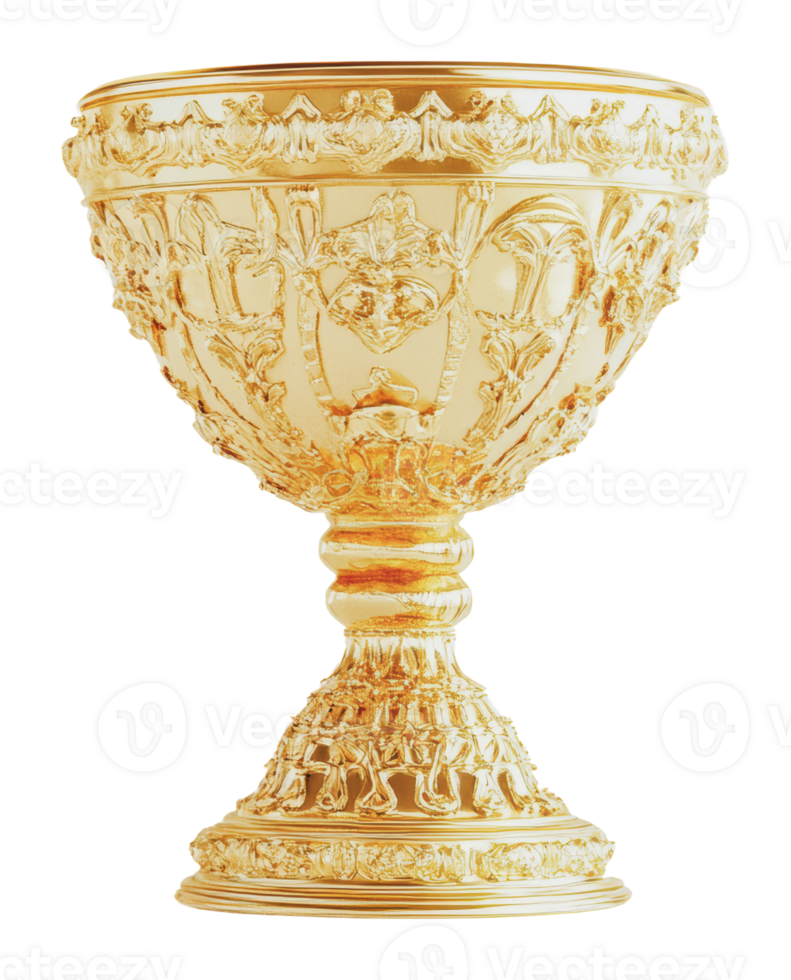 Beautifully crafted golden trophy cup for awards png