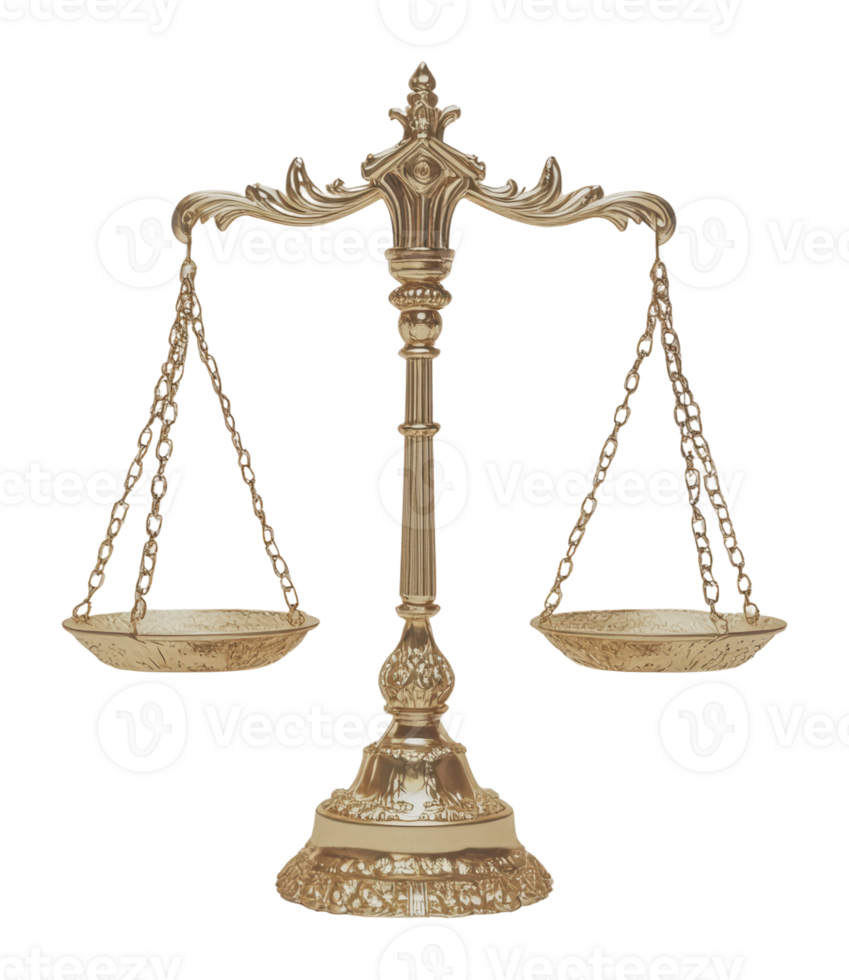 Elegant gold balance scale with ornate design png