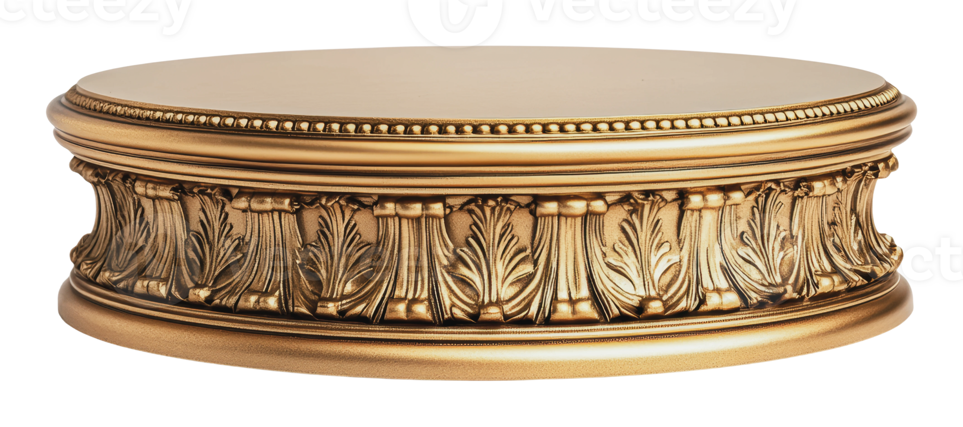 Elegant golden display stand for decorative items png