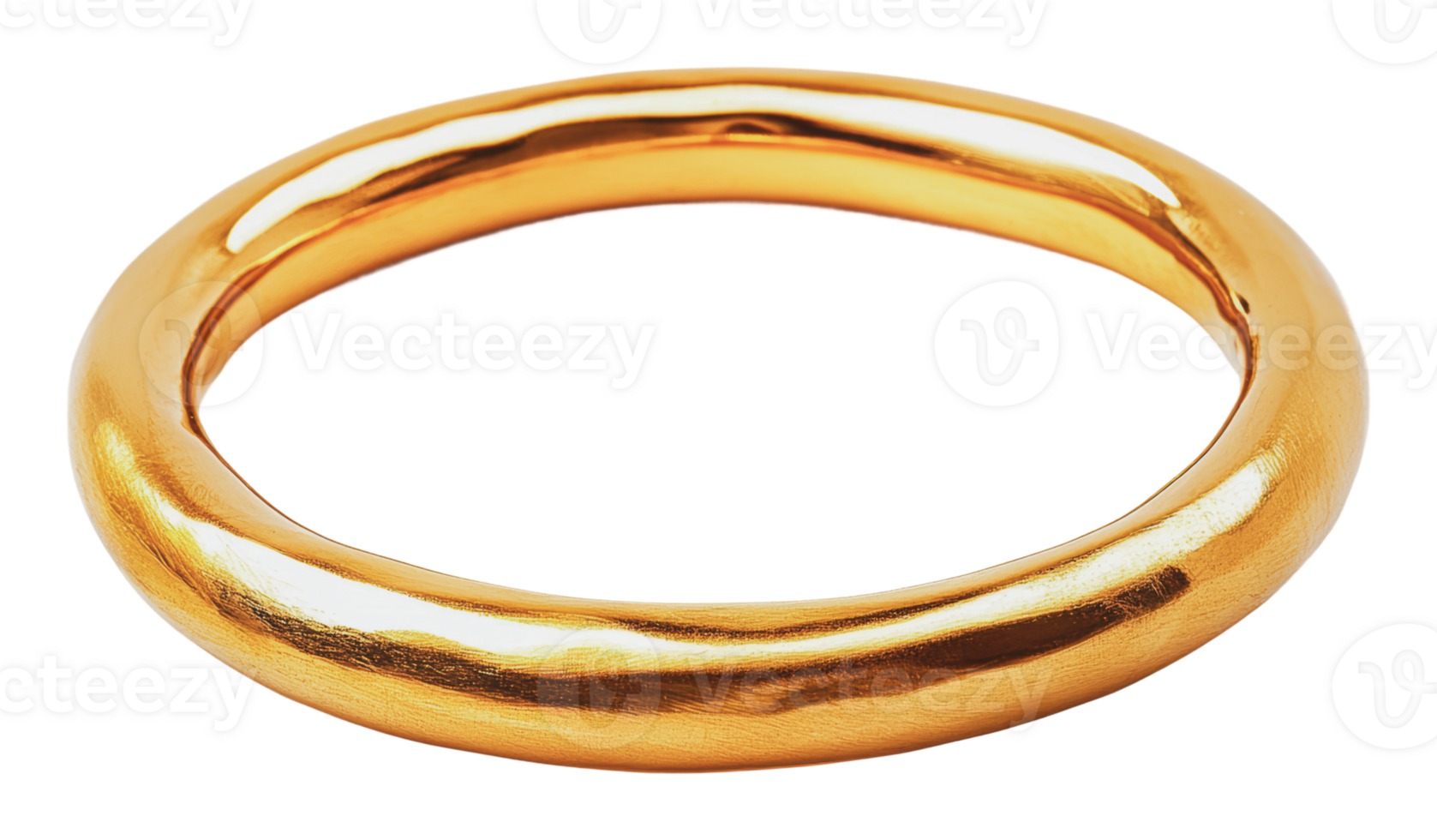 Simple golden bangle displayed on white background png
